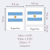 Montessori Flags of South America 3-Part Cards dimensions for the Argentina flag. Includes full card and separated label sizes, ideal for Montessori geography activities and homeschooling.