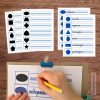 Montessori handwriting practice with metal inset shape tracing worksheets – child writing shape names like ellipse to support fine motor skills, geometry learning, and early literacy development.