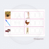 Montessori Pink Series CVC word-building worksheets featuring real object photos and blank letter boxes for preschool phonics and early spelling development.