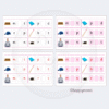 Montessori Pink Series CVC word-building cards with real-life photos and color-coded red consonants and blue vowels for early reading and phonics practice in preschool and kindergarten.