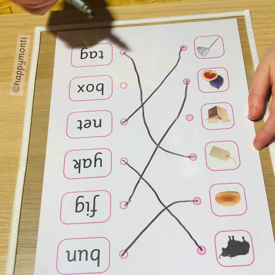 Word Matching Table Word Matching Pages (Pink Series) | Happy Monti